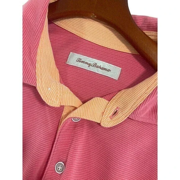 Tommy Bahama Polo Shirt Mens Large Orange  Casual Short Sleeve‎ - Picture 2 of 9